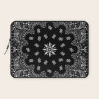 black and white bandana pattern Laptop Sleeve Gallery Image 1
