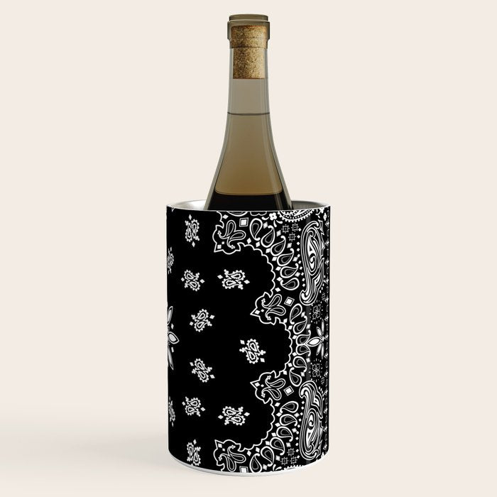 black and white bandana pattern Wine Chiller Gallery Image 3