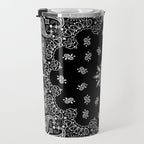 black and white bandana pattern Travel Mug Gallery Image 3