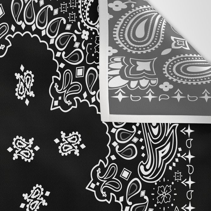 black and white bandana pattern Wall Tapestry Gallery Image 3