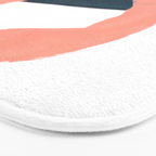 Mid Century Modern Abstract Minimalist Shapes Teal Blue Salmon Pink Bath Mat Gallery Image 3