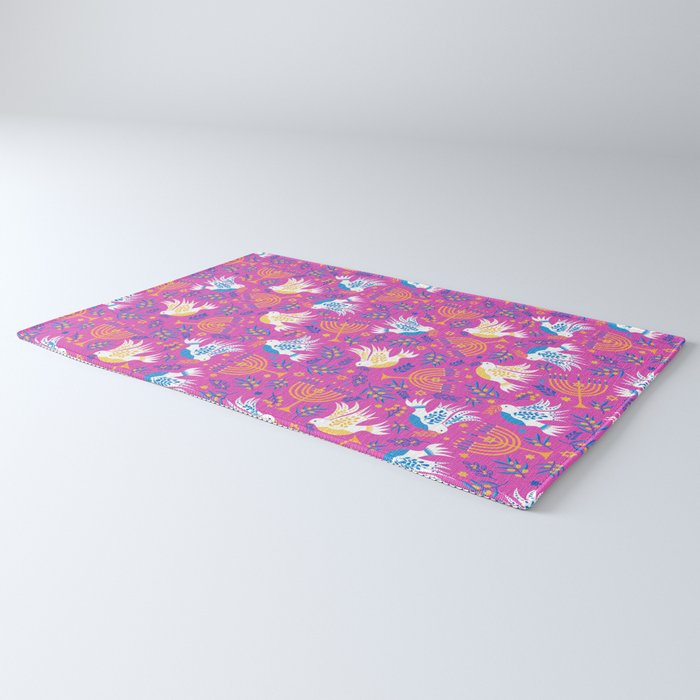 Hanukkah Pink Pattern Rug Gallery Image 3