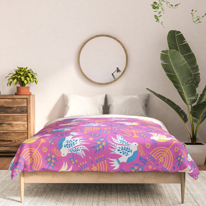 Hanukkah Pink Pattern Comforter Gallery Image 3