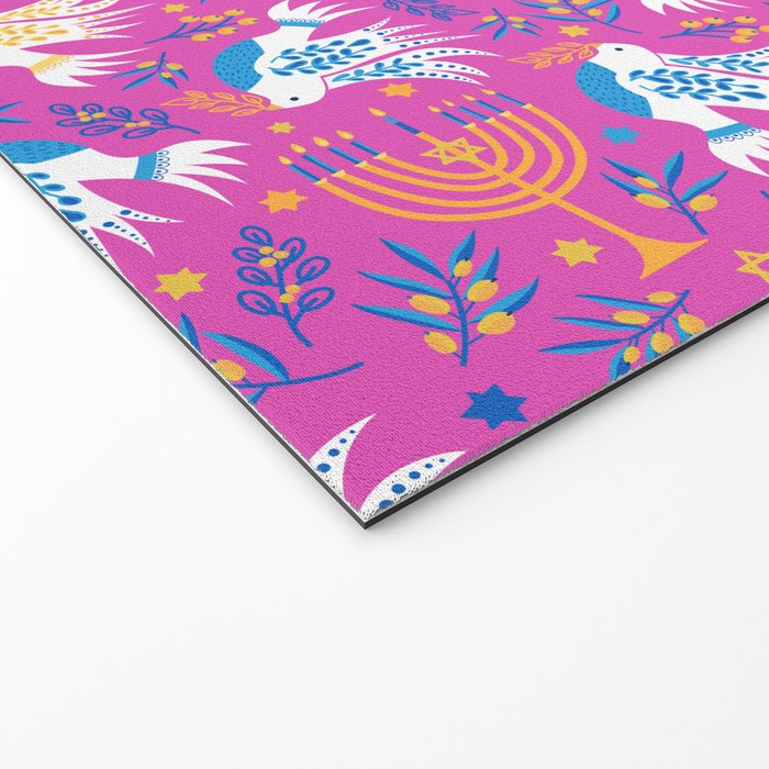 Hanukkah Pink Pattern Welcome Mat Gallery Image 2