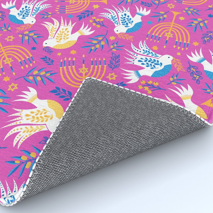 Hanukkah Pink Pattern Rug Gallery Image 4