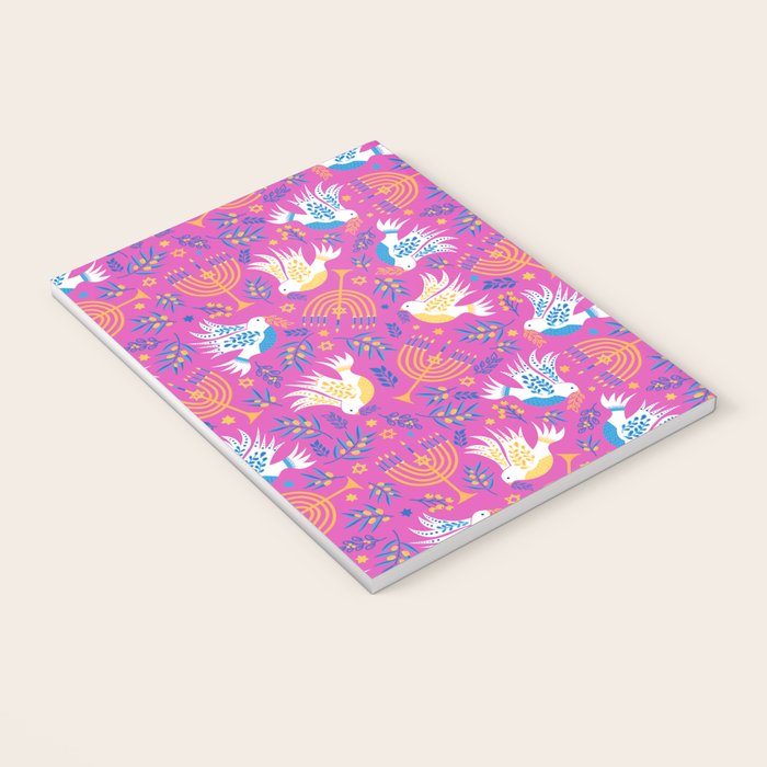 Hanukkah Pink Pattern Notebook Gallery Image 3