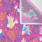 Hanukkah Pink Pattern Wall Tapestry Gallery Image 3