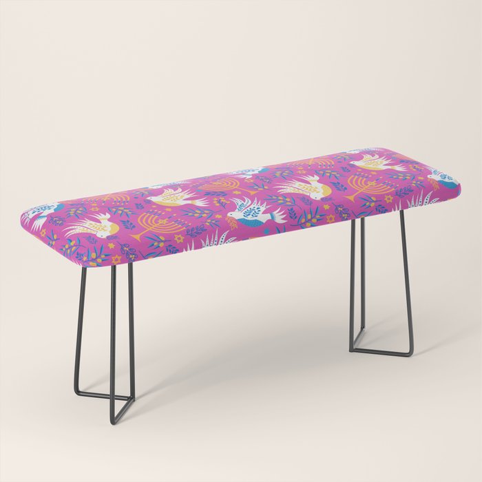 Hanukkah Pink Pattern Bench Gallery Image 1