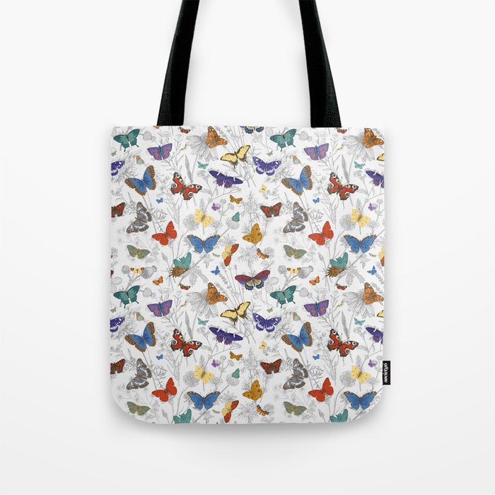 Magical Wild Butterflies Cottage Garden Floral Tote Bag Gallery Image 1