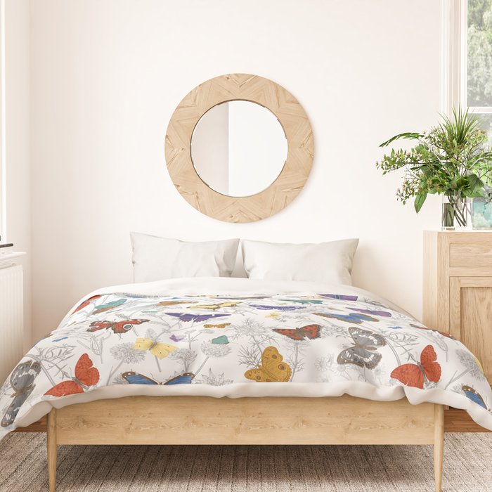 Magical Wild Butterflies Cottage Garden Floral Duvet Cover Gallery Image 3