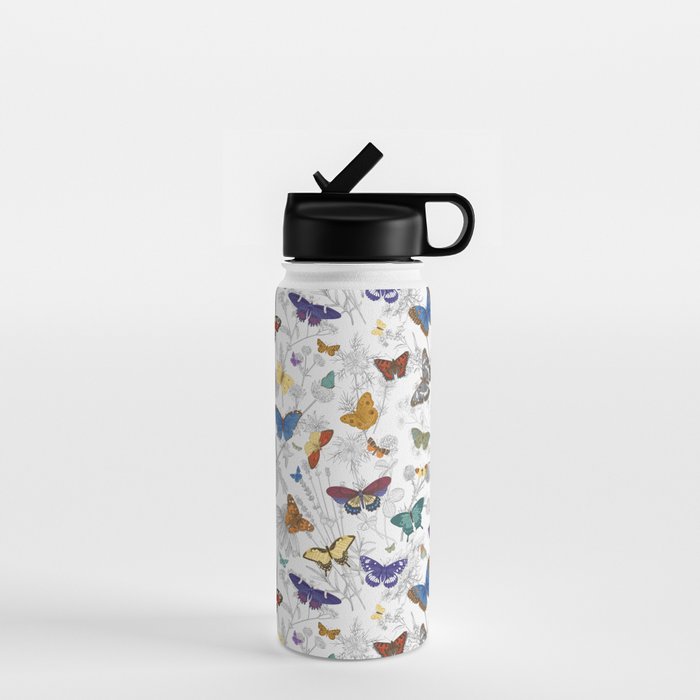 Magical Wild Butterflies Cottage Garden Floral Water Bottle Gallery Image 1