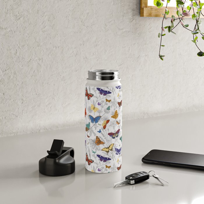 Magical Wild Butterflies Cottage Garden Floral Water Bottle Gallery Image 4