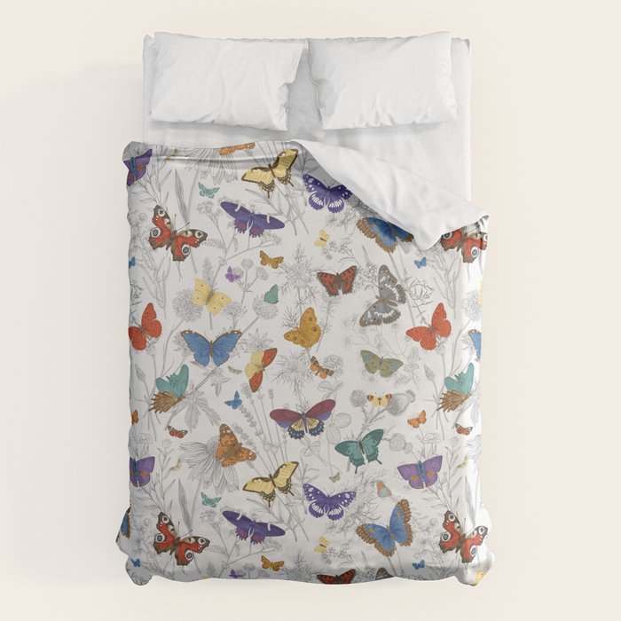 Magical Wild Butterflies Cottage Garden Floral Duvet Cover Gallery Image 6