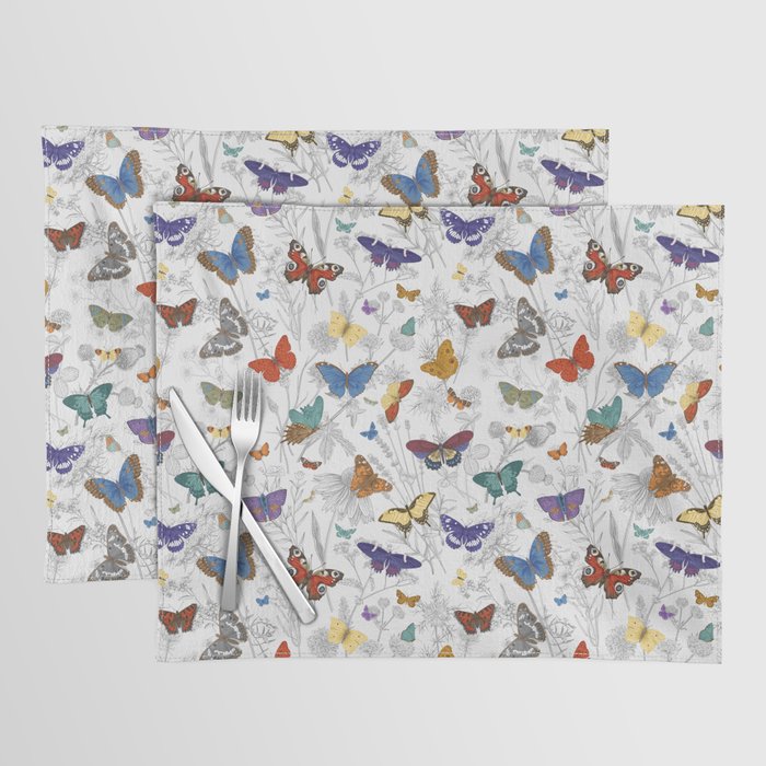 Magical Wild Butterflies Cottage Garden Floral Placemat Gallery Image 1