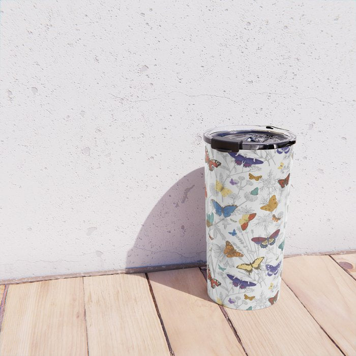 Magical Wild Butterflies Cottage Garden Floral Travel Mug Gallery Image 4