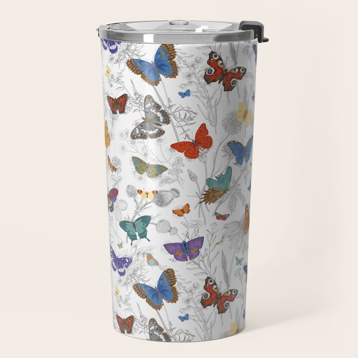 Magical Wild Butterflies Cottage Garden Floral Travel Mug Gallery Image 2