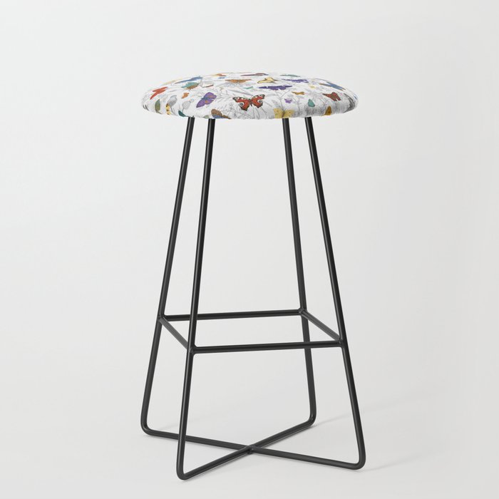 Magical Wild Butterflies Cottage Garden Floral Stool Gallery Image 1