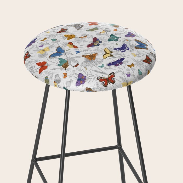 Magical Wild Butterflies Cottage Garden Floral Stool Gallery Image 2