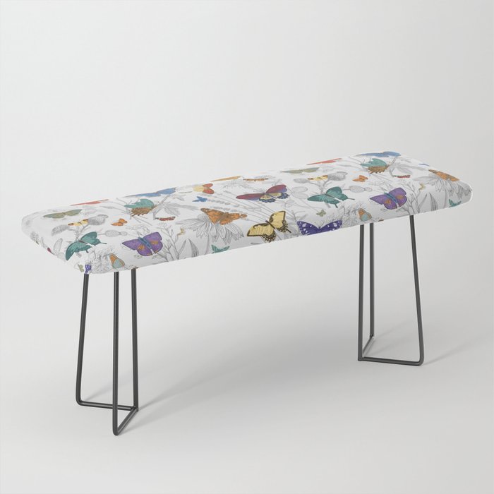 Magical Wild Butterflies Cottage Garden Floral Bench Gallery Image 1