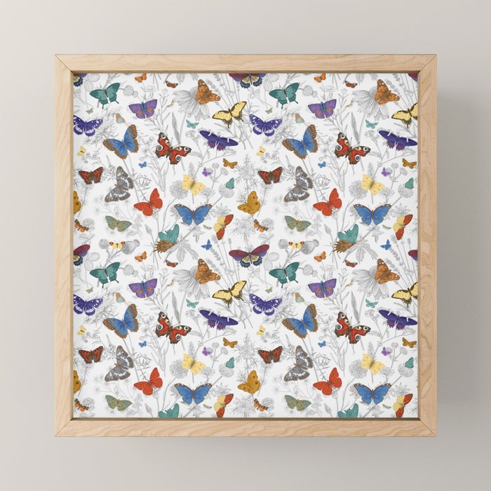 Magical Wild Butterflies Cottage Garden Floral Mini Art Print Gallery Image 1