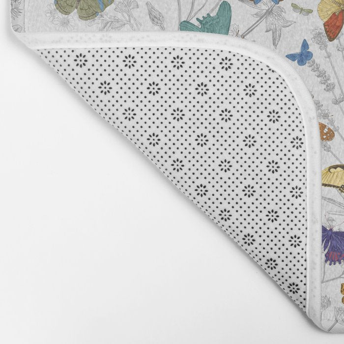 Magical Wild Butterflies Cottage Garden Floral Bath Mat Gallery Image 2
