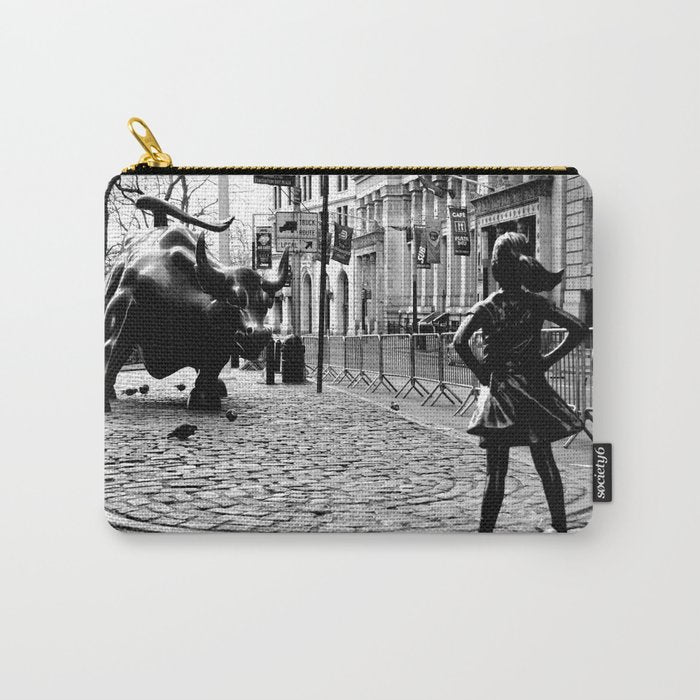 Fearless Girl and the Charging Bull Carry All Pouch Gallery Image 1