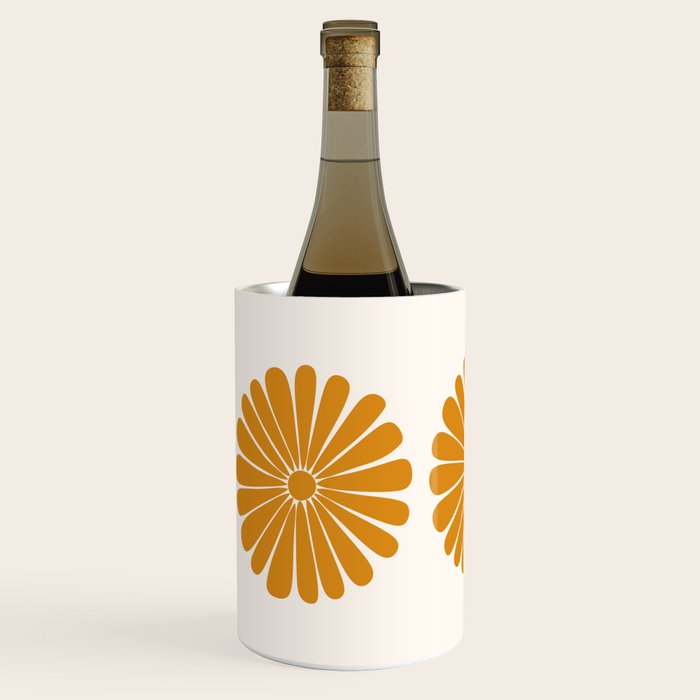 Retro Daisy Abstract V Golden Yellow Bold Floral Wine Chiller Gallery Image 2
