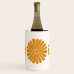 Retro Daisy Abstract V Golden Yellow Bold Floral Wine Chiller Gallery Image 1