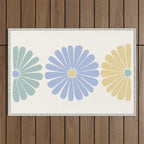 Retro Summer Daisies IV Outdoor Rug Gallery Image 1