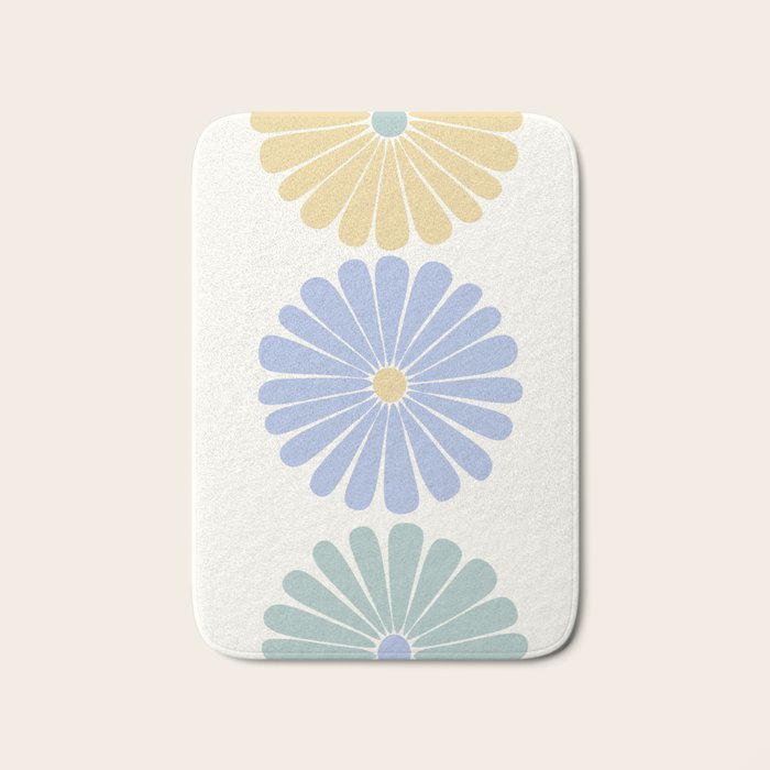 Retro Summer Daisies IV Bath Mat Gallery Image 1