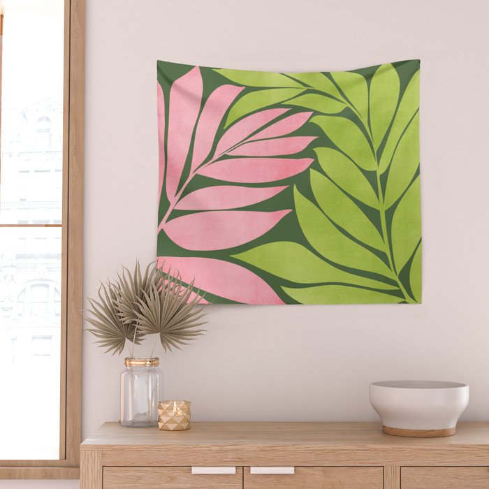 Spring Flora / Pink and Green Palette Wall Tapestry Gallery Image 2