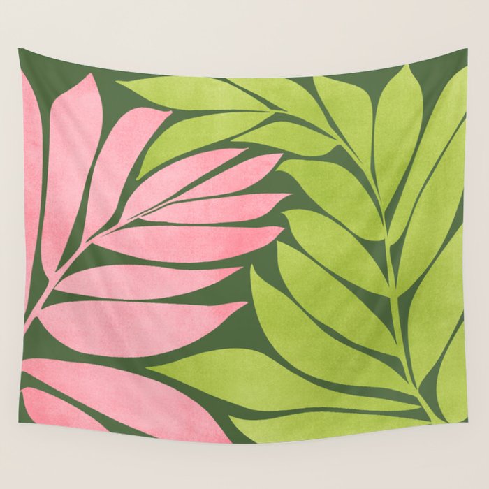 Spring Flora / Pink and Green Palette Wall Tapestry Gallery Image 4