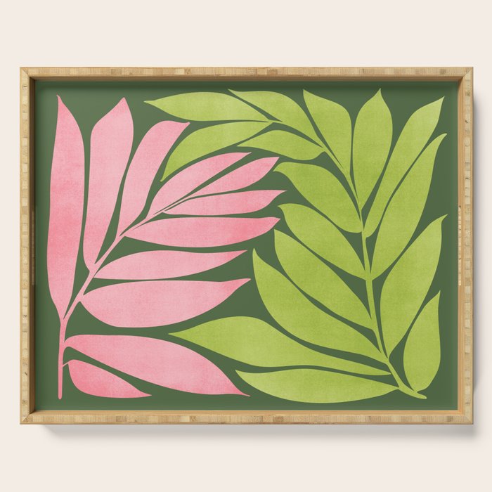 Spring Flora / Pink and Green Palette Serving Tray Gallery Image 1
