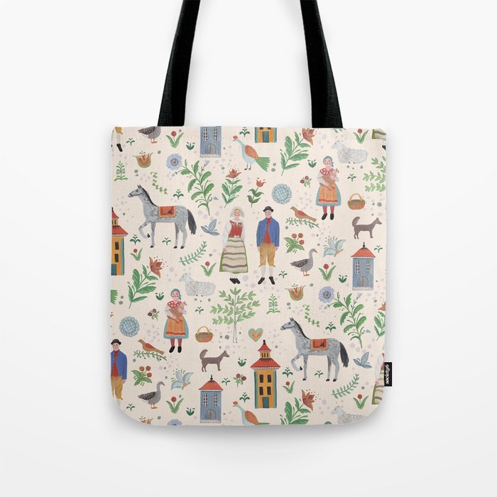 Swedish Folk Art Tote Bag Gallery Image 1