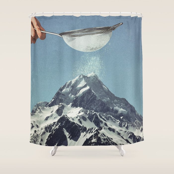 Sifted Summit II - Snow Sugar on Mountain Peak Shower Curtain Gallery Image 1