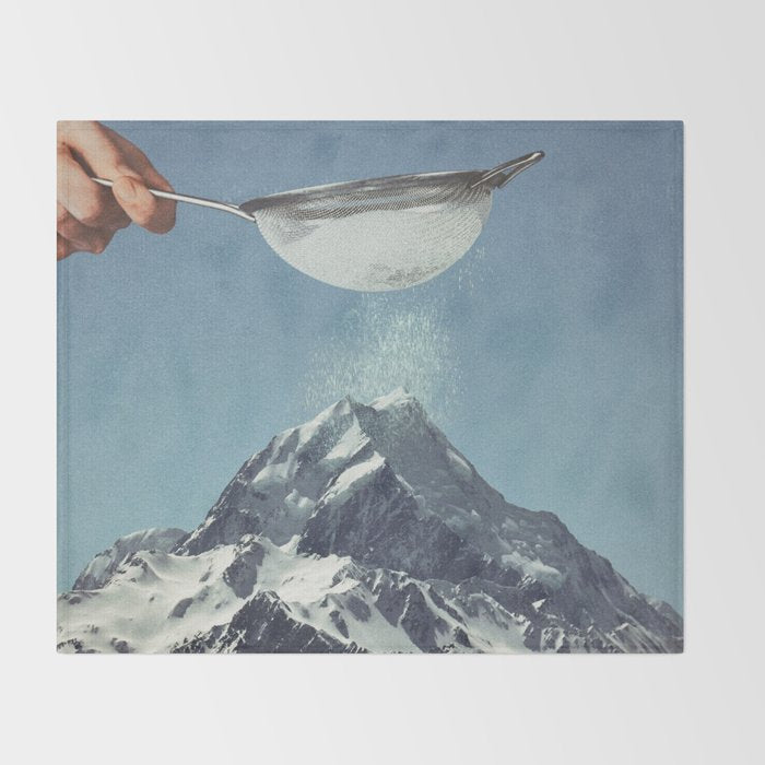 Sifted Summit II - Snow Sugar on Mountain Peak Throw Blanket Gallery Image 2