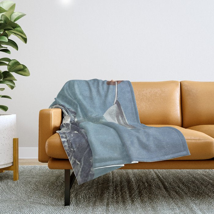 Sifted Summit II - Snow Sugar on Mountain Peak Throw Blanket Gallery Image 1