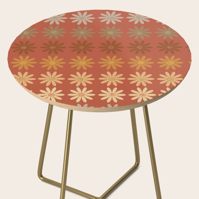 Ombre Abstract Daisies on Mandarin Orange Side Table Gallery Image 2