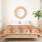 Ombre Abstract Daisies on Mandarin Orange Duvet Cover Gallery Image 3
