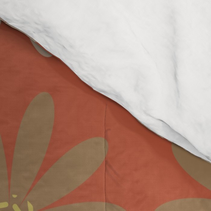 Ombre Abstract Daisies on Mandarin Orange Comforter Gallery Image 4