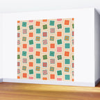 Vintage flower postage stamp pattern Wall Mural Gallery Image 2