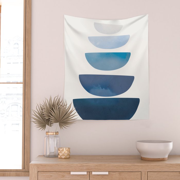 Blue Stack 02 Wall Tapestry Gallery Image 2