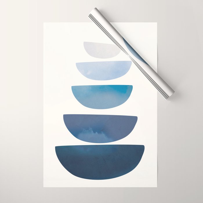 Blue Stack 02 Wrapping Paper Gallery Image 1