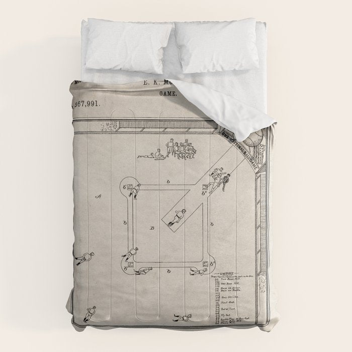 Baseball Patent - Sports Fan Softball Baseball Art - Antique Comforter Gallery Image 6