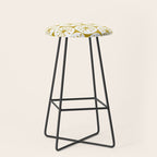 Atomic Dots Retro Geo Pattern in Mid Mod Mustard and White Stool Gallery Image 1