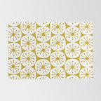 Atomic Dots Retro Geo Pattern in Mid Mod Mustard and White Rug Gallery Image 2
