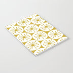 Atomic Dots Retro Geo Pattern in Mid Mod Mustard and White Notebook Gallery Image 3