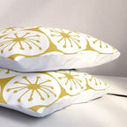 Atomic Dots Retro Geo Pattern in Mid Mod Mustard and White Pillow Sham Gallery Image 3