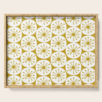 Atomic Dots Retro Geo Pattern in Mid Mod Mustard and White Serving Tray Gallery Image 1
