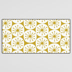 Atomic Dots Retro Geo Pattern in Mid Mod Mustard and White Desk Mat Gallery Image 3
